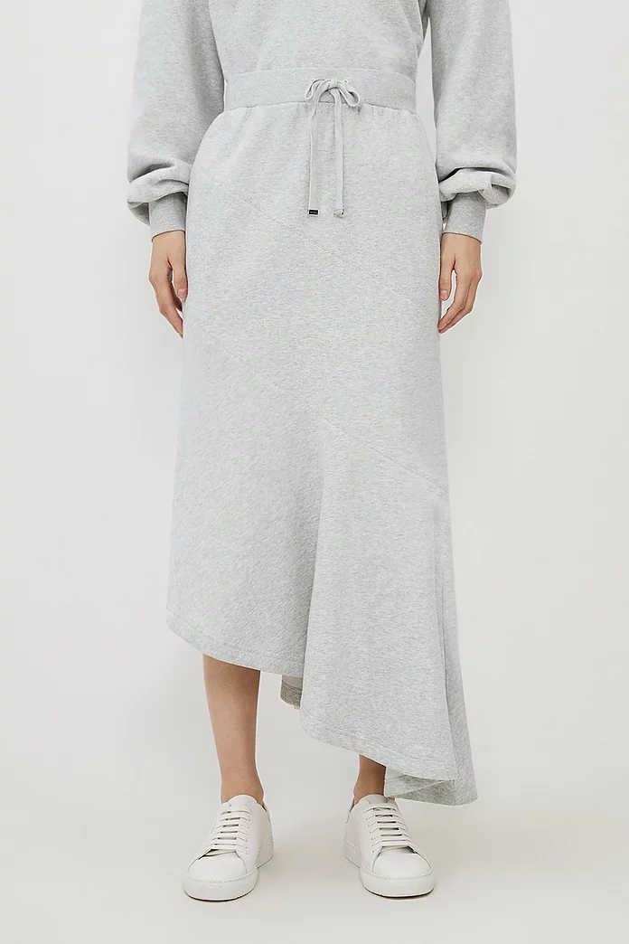 Fleece Cotton Jersey Waterfall Hem Maxi Skirt | Karen Millen Fleece Cotton Jersey Waterfall Hem Maxi Skirt | Karen Millen